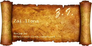 Zai Ilona névjegykártya